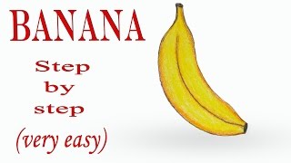 How to draw a banana step by step very easy  art video [upl. by Atirhs]