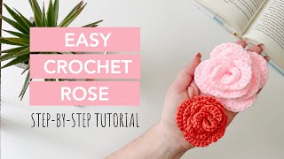 How to Crochet a Beautiful Rose l EASY amp FREE Pattern🌹 [upl. by Putscher]