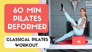 60 Min Full Body Reformer Pilates Workout Joseph Pilates Classical Order Exercises [upl. by Yramesor593]