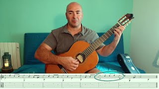 Pieza muy fácil Tutorial guitara Clásica Andantino en La menor Aguado principiantes [upl. by Karoly]