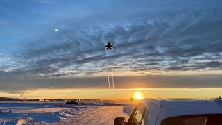 F16 and F35 jets taking off at Eielson AFB AK [upl. by Joappa]