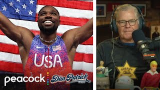 Noah Lyles thrilling 100m win was a spectacular race  Dan Patrick Show  NBC Sports [upl. by Nakada]