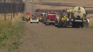 At least 4 homes destroyed in fully contained wildland fire near Byers [upl. by Horn662]