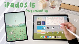 how to customize your iPad home screen in iPadOS 15 new widgets  wallpaper  aesthetic ipad pro 🦋 [upl. by Munroe]