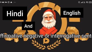 2024 affirmative negative amp interrogative sentence Hindi and English [upl. by Bez200]