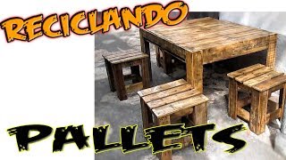 Reciclando Pallets Mesa y banquitos [upl. by Nisbet273]