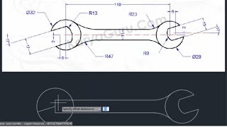 Autocad  Latihan 2D Kunci Pas [upl. by Ten278]