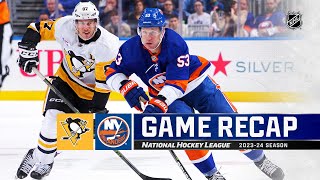 Penguins  Islanders 1227  NHL Highlights 2023 [upl. by Esenwahs]