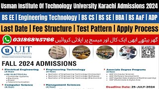 UIT University Karachi Admission 2024  Usman Institute of Technology Karachi  UIT University [upl. by Fridell433]