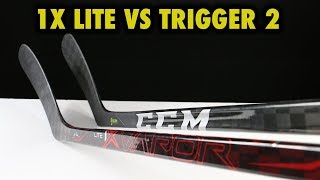 Bauer Vapor 1X Lite vs CCM Ribcor Trigger 2 hockey stick review [upl. by Cadmarr586]