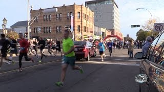 LADY DRIVES CAR INTO THE START OF THE PEI MARATHON [upl. by Nagiem]