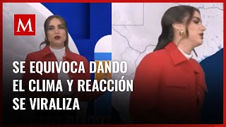 Presentadora del clima se equivocó en vivo y lanzó insultos al aire el video se viralizó [upl. by Laram]