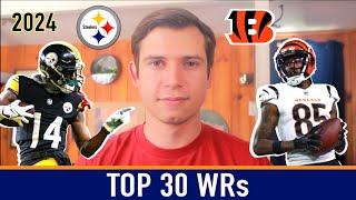 TOP 30 WR RANKINGS  2024 Fantasy Football [upl. by Harriman]