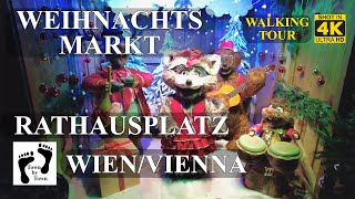 💥 VIENNA Rathausplatz Christkindlmarkt Wien Vienna Walking Tour 4k60fpsDJI Pocket2 [upl. by Sanferd433]