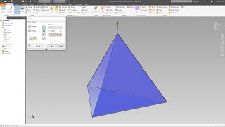 Tetrahedron 1 extrusion  Autodesk Inventor [upl. by Erlin]