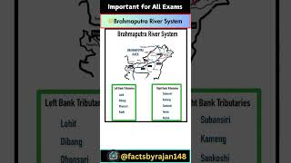 🔆Brahmaputra River System🤯brahmaputra rivers gk geography tricks [upl. by Anjali]