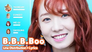 WJSN  BBBBoo Line Distribution  Lyrics Karaoke PATREON REQUESTED [upl. by Nnaycart99]