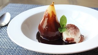 Poached Pear quotBelle Helenequot  VanillaPoached Pears with Chocolate Sauce [upl. by Senn]