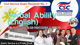 Civil Service Exam Reviewer No 1 Verbal Ability in English  reviewcentral csc civilserviceexam [upl. by Egreog27]