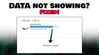 Drive not showing Data even though it still exists SSD HDD Flash Drive and other Fixed [upl. by Yelekreb]