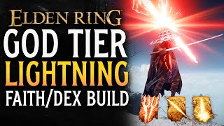 Elden Ring GOD TIER Lightning FaithDex Build Guide INSANE DAMAGE [upl. by Llezom579]