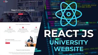 React JS University Website Project  Tutorial for Beginners  PART 1 [upl. by Elmira280]