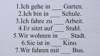 im nach mit zu von die der den Dativ Akkusativ dem im ins zur zum A1 A2 B1 [upl. by Aralc]