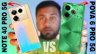 Tecno POVA 6 Pro 5G vs Infinix NOTE 40 Pro 5G Full Comparison 🔥 [upl. by Tremann]