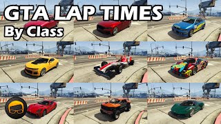 Fastest Cars By Class For Racing 2023  GTA 5 Best Fully Upgraded Cars Lap Time Countdown [upl. by Aitnom]