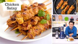 Thai Chicken Satay  Peanut Sauce  Chicken Kebab  Kunal Kapur Thai Recipe  Spicy Street Food [upl. by Mable]