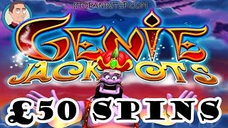 Genie Jackpots Slot Machine £50 Spins  Bookies JACKPOTS [upl. by Eshman]