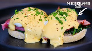 Eggs Benedict Recipe  The Best Hollandaise Sauce Ever [upl. by Nollahs]