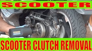 How to remove a Gy6 150 cc scooter motorcycle Clutch [upl. by Ecille]