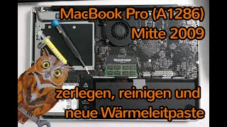 Apple MacBook Pro Mitte 09 zerlegen und reinigen [upl. by Anole544]