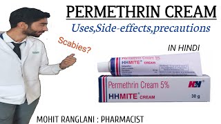 Permethrin cream  Permethrin cream UsesSide effectsDose and precautions  In Hindi [upl. by Nyrraf]