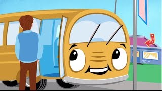 Wheels on the Bus Go Round and Round Lyrics Kids Club Songs [upl. by Terriss]