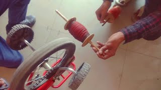 जुगाड से लपेटे डोर को चखड्डे में  fill manja in Chakri by Cycle tyre  kite lover [upl. by Chevy]