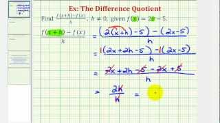 Ex 1 The Difference Quotient Linear Function [upl. by Pahl397]