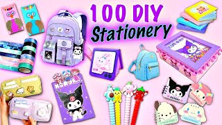 100 DIY STATIONERY IDEAS  Back To School Hacks and Crafts [upl. by Sixela]