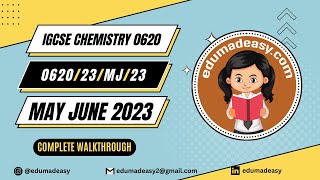 062023MJ23  Paper 23 Extended  MCQ  May June 2023  IGCSE Chemistry  edumadeasy [upl. by Bethany579]