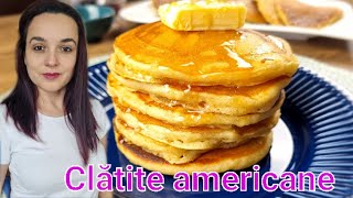 Clatite americane pufoase si moi  reteta pancakes cu lapte batut [upl. by Atteval]