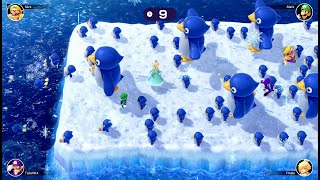 Mario Party Superstars Pushy Penguins 4 player Netplay 60fps [upl. by Nelo]