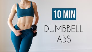 10 MIN WEIGHTED TOTAL CORE  Dumbbell Abs [upl. by Kcir]