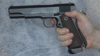 Airsoft 1911 KJW Full Metal using CO2 magazines gas magazines also work  KhanSeb [upl. by Alet]