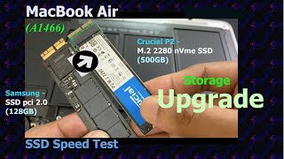 Laptop Storage SSD upgrade on MacBook Air  Crucial P2 M2 NVME SSD Speed Test  gizmohub22 [upl. by Marvella225]