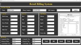 1Build a Retail Billing System using Python Tkinter GUI  StepbyStep Tutorial [upl. by Yelrihs]