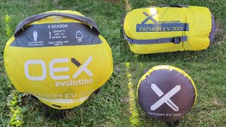 Oex evolution fathom ev 300 Sleeping bag review Spring to autumn sleeping bag [upl. by Pisarik300]