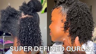 TRANSFORMING MY NATURAL HAIR TO SUPER DEFINED CURLS  TYPE 4 HAIR 💦💫 [upl. by Arait]