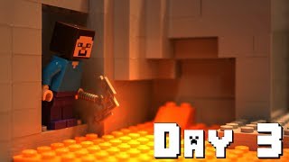 LEGO Minecraft Survival Day 3 Stop Motion Animation [upl. by Meekyh299]