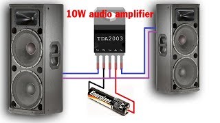 TDA2003 10W HiRES Audio Amplifier  Simple circuit diagram  Mạch âm ly [upl. by Lisandra]